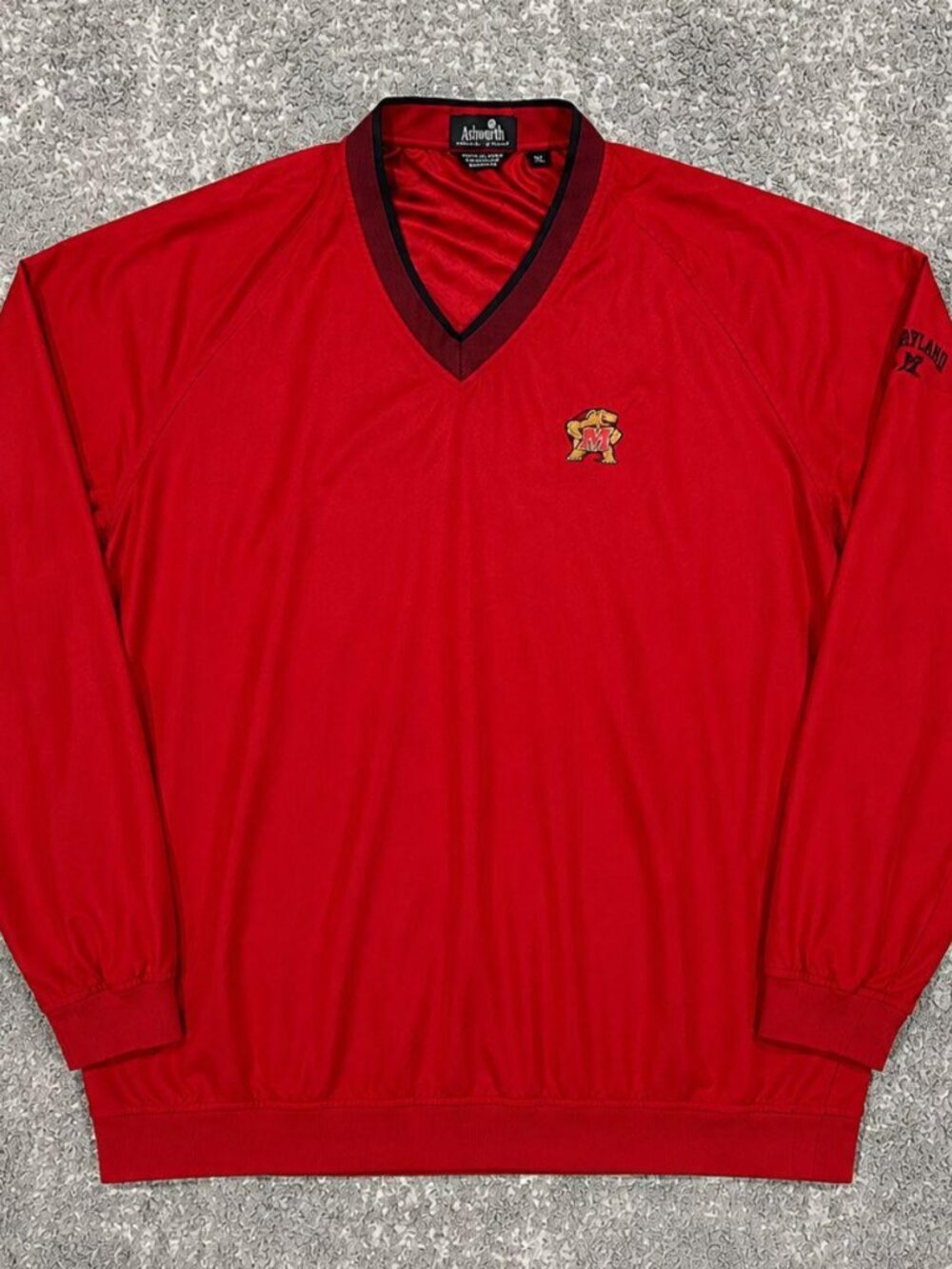 Maryland Terrapins Red V-Neck Windbreaker Pullover